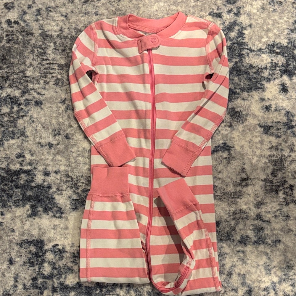 Hanna Andersson Pink and White Striped Kids Pajama Set